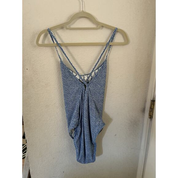 J. Crew Scoopback one-piece swimsuit in floral-stripe print Reversible NWT $148 - Picture 3 of 7